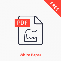 Man and machine white paper icon