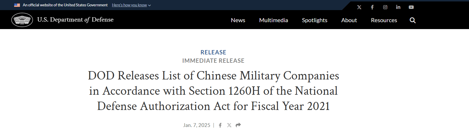 Screenshot of the 1260H List announcement that included Quectel