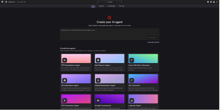 CrowdStrike AI agent creation tool powered by Charlotte AI