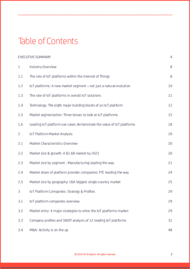 IoT Platform Market Report 2015-2021 page 2